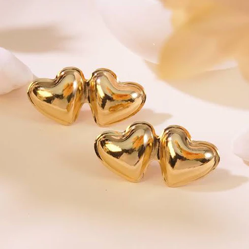 2 Hearts Anti-Tarnish Earrings